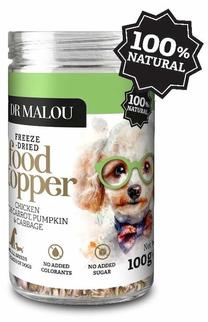 Maisto papildas šunims Dr Malou Food Topper Chicken With Carrot, Pumpkin & Cabbage, vištiena, 0.100 kg