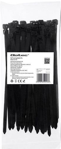 Держатель для кабеля Qoltec 52216, 200 x 7.2 мм, 50 шт., черный цв.