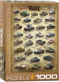 Dėlionė Eurographics World War II Tanks 6000-0388, 48.9 cm x 67.6 cm, 1000 vnt., įvairių spalvų