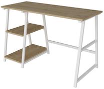 Rašomasis stalas su lentyna Kalune Design Paradiso, 120 cm x 50 cm, 77 cm, ruda sp./balta sp.