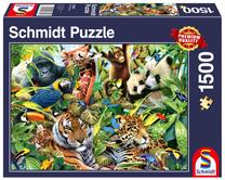 Dėlionė Schmidt Colorful Animal World 73850, 59.8 cm x 84.6 cm, 1500 vnt., įvairių spalvų