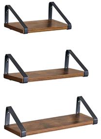 Sieninė lentyna Songmics Wall Shelf, ruda sp./juoda sp., 11 cm x 12 cm x 40 cm