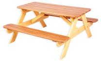Lauko stalas su suolais, ruda sp./geltona sp., 100 cm x 43 cm x 51 cm