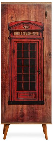 Spinta Kalune Design Just Home 570VLT1710, pušies sp/raudona sp., 38 cm x 48 cm x 149 cm