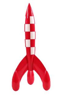 Rotaļlietu figūriņa Faraos Cigar Tintin Resin Moon Rocket, 30 cm, balta krās./sarkana krās.