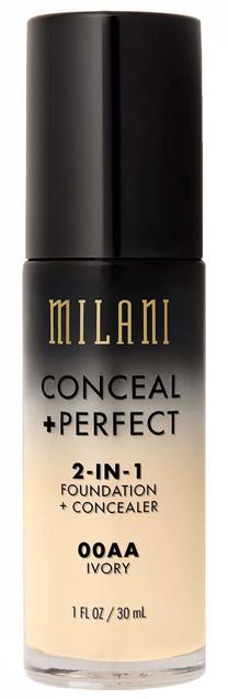 Šķidrā grima bāze Milani Conceal + Perfect, 00aa ivory, 30 ml