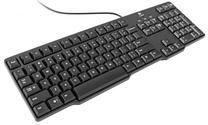 Laidinė kompiuterio klaviatūra Logitech K100, EN/RU, juoda sp.
