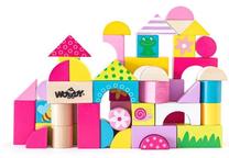 Развивающая игра WOODY Eco Wooden Colored Building Blocks, многоцветный, 50 шт.