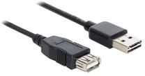 Vads Delock USB to USB USB 2.0 A male, USB 2.0 A female, 1 m, melna krās.