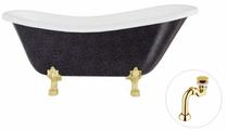 Vonia, laisvai pastatoma Besco Otylia Glam, 170 cm x 77 cm x 68.5 cm, ovalas, aukso sp./balta sp.