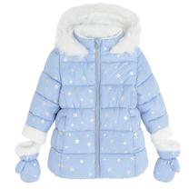 Зимняя куртка, классическая с утеплителем, для девочек Cool Club COG2712609, белый цв./голубой цв., 110 см