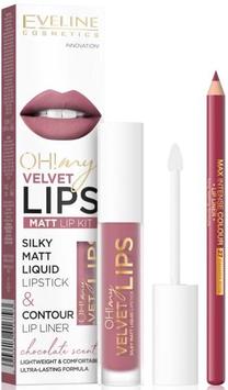 Lūpu kosmētikas komplekts Eveline OH! My Velvet Lips Matte Lip Kit, 4.5 ml, 13 brownie biscotti