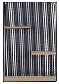 Sieninė lentyna Domoletti Rhys, ruda sp./juoda sp., 60 cm x 10 cm x 40 cm