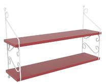 Sieninė lentyna Kalune Design Seramoni 2'li, balta sp./raudona sp., 51 cm x 20 cm x 72 cm