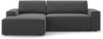 Kampinė sofa - lova Micadoni Jodie Bluvel 14, grafito sp., kairinė, 246 x 151 cm x 86 cm