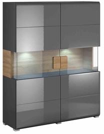 Vitrina Helvetia Toledo WM 42, antracito sp./ąžuolo sp., 121.6 cm x 39.3 cm x 152.4 cm