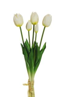 Dirbtinė gėlė, tulpė Tulip, balta sp., 39 cm