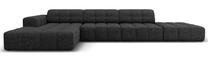 Kampinė sofa Micadoni Home Jennifer MIC_LCO_140_F1_JENNIFER7, juoda sp., kairinė, 341 x 166 cm x 70 cm