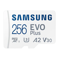 Atminties kortelė Samsung MICRO SDXC C10 EVO+, 256 GB, 130 Mb/s - 100 Mb/s