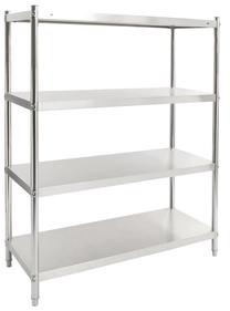 Lentyna VLX 4-Tier Kitchen Shelf 144296, sidabro sp., 120 cm x 50 cm x 155 cm