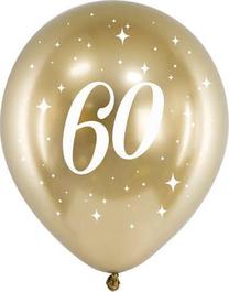 Balonu komplekti ovāls/cipars PartyDeco Glossy 60, zelta krās., 6 gab.