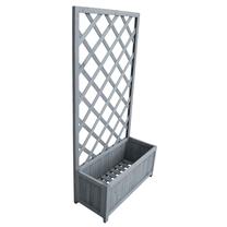 Ziedu kaste VLX Solid Firwood Trellis 310038, koks, 70 cm x 30 cm, pelēka krās.