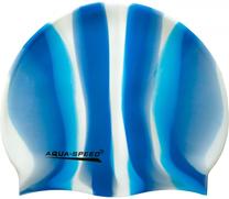Шапочка для плавания Aqua Speed, синий цв./белый цв./голубой цв.