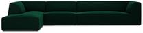 Kampinė sofa Micadoni Home Ruby 5 Seats, tamsiai žalia sp., kairinė, 366 x 180 cm x 69 cm