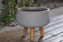 Gėlių vazonas Domoletti LT14550T-1S, keramika, 28 cm x 28 cm, Ø 28 cm, pilka sp.