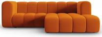Kampinė sofa Micadoni Home Lupine Velvet, oranžinė sp., dešininė, 228 x 175 cm x 70 cm