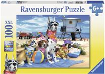 Dėlionė Ravensburger Dogs on the Beach, 100 vnt.