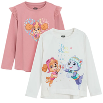 Krekls ar garām piedurknēm, klasisks, meitenēm Cool Club Paw Patrol LCG2712150-00, balta krās./rozā krās., 92 cm, 2 gab.