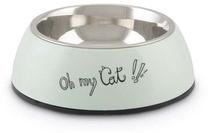 Dubenėlis gyvūnui Beeztees Oh My Cat, 0.16 l, 14 cm x 14 cm x 4.5 cm, žalia sp.
