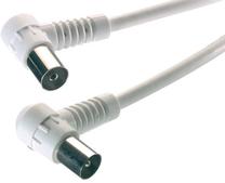 Vads Vivanco Angled TV/Radio 48034 Coax plug, Coax socket, 3 m, balta krās.