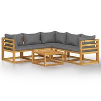 Lauko baldų komplektas VLX 6 Piece Garden Lounge Set, pilka sp., 5 vietų
