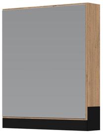Pakabinama vonios spintelė su veidrodžiu Duesa SLU-60, ruda sp./juoda sp., 15 cm x 60 cm x 72 cm
