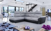 Kampinė sofa Loreto Sawana 21, Soft 11, juoda sp./pilka sp., kairinė, 210 x 260 cm x 102 cm