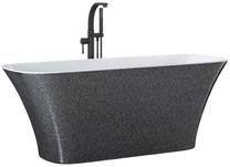 Vanna, brīvi novietots Besco Assos S-Line Glam, 160 cm x 70 cm x 59 cm, taisnstūris, balta krās./grafīta krās.