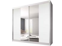 Spinta Idzczak Meble Multi 38, balta sp., 233 cm x 61 cm x 218 cm, su veidrodžiu