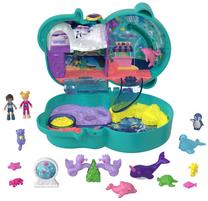 Комплект Mattel Polly Pocket Polly Pocket Otter Aquarium Compact HCG16, многоцветный