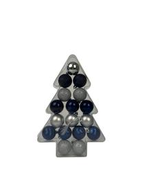 Eglutės žaisliukų rinkinys Christmas Touch, mėlyna sp./sidabro sp., 5 cm, plastikas, 17 vnt.