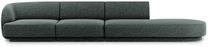 Sofa Micadoni Home Miley Chenille 4 Seats, žalia sp., dešininė, 302 x 85 cm x 74 cm