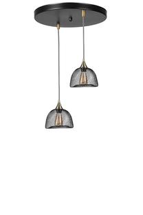 Valgusti rippuv Opviq Chandelier Nasa 2 Li Tepsili Siyah, E27, must v. / kuldne v.