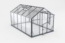 Теплица Gampre Sanus Hybrid L-8, закаленное стекло, 3.60 x 2.20 м, 6 мм, графитовый цв.