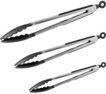 Virtuvinės žnyplės Stoneline Cooking Set 21242, 10 cm, sidabro sp./juoda sp., 3 vnt.
