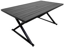 Lauko stalas Besk, juoda sp., 165 cm x 100 cm