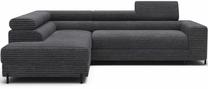 Kampinė sofa - lova Colesio, tamsiai pilka sp., kairinė, 200 x 274 cm x 93 cm