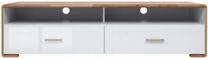 TV staliukas Bari, ąžuolo/balta, 153.5 cm x 45 cm x 40 cm
