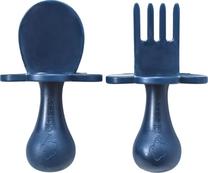 Stalo įrankiai Grabease Self-Feeding Fork & Spoon Set, 6+ mėn., guma, mėlyna sp.