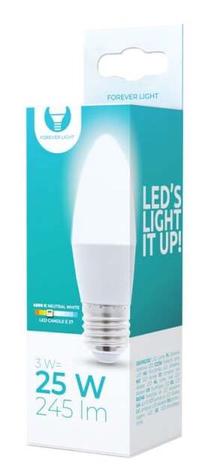 Lemputė Forever Light LED, C37, 4500 °K, E27, 3 W, 245 lm